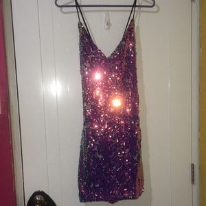 Reversible sequin Sleeveless Bodycon Dress